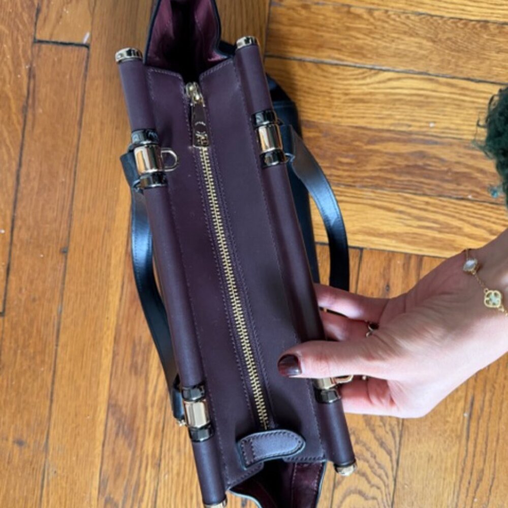 Coach Grace Bag In Maroon and Black Leathers - Picture 5 of 7